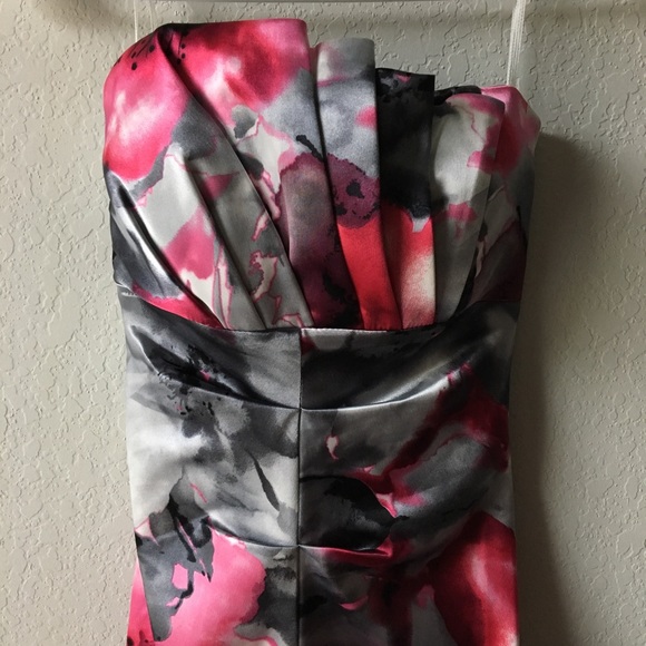 Silver Strapless Mermaid Dress - Picture 2 of 8